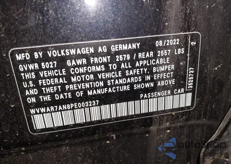 2023 Volkswagen Arteon 2.0T Sel R-Line z USA, uszkodzony, nr VIN WVWAR7AN8PE003237